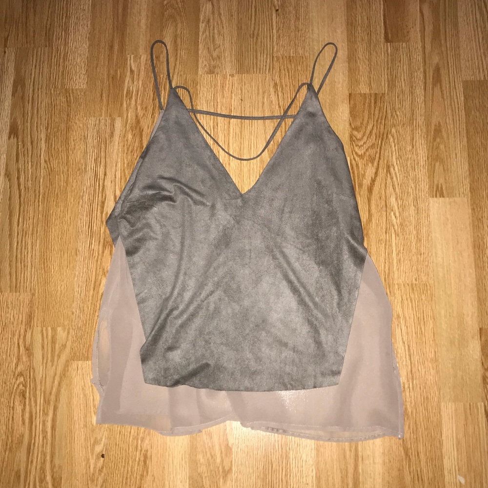 Zara Suede and Sheer Tank